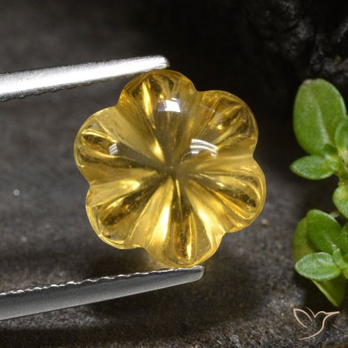 3.34ct Натуральный Средний золотой Цитрин, Огранка Цветок, Прозрачный