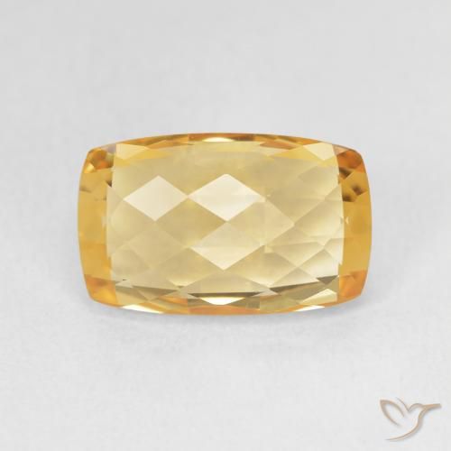 4.05ct Натуральный Светло-оранжево-золотой Цитрин, Подушка, Чистота VVS