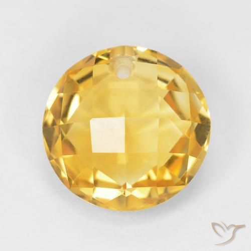 4.40ct Натуральный Medium Light Orange-Gold Цитрин, Круглый, Чистота VVS