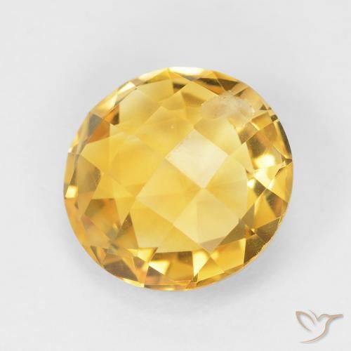 4.40 карата, натуральный Medium Light Orange-Gold Цитрин, Круглый, Чистота VVS