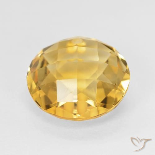 4.40 карата, натуральный Medium Light Orange-Gold Цитрин, Круглый, Чистота VVS