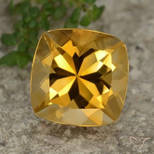 3.69ct Натуральный Темно-золотой апельсин Цитрин, Подушка, VVS-VS