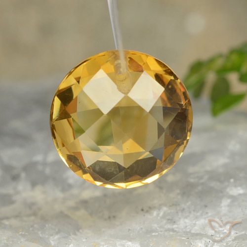 4.44ct Натуральный Темно-золотой апельсин Цитрин, Круглый, Чистота VVS