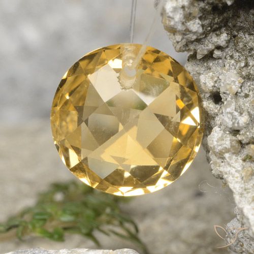 4.34ct Натуральный Золотисто-оранжевый Цитрин, Круглый, Чистота VVS