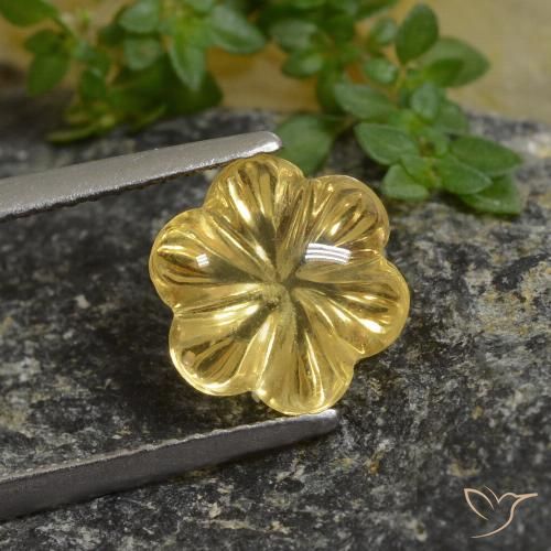 2.64ct Натуральный Медовый желтый Цитрин, Огранка Цветок, Прозрачный