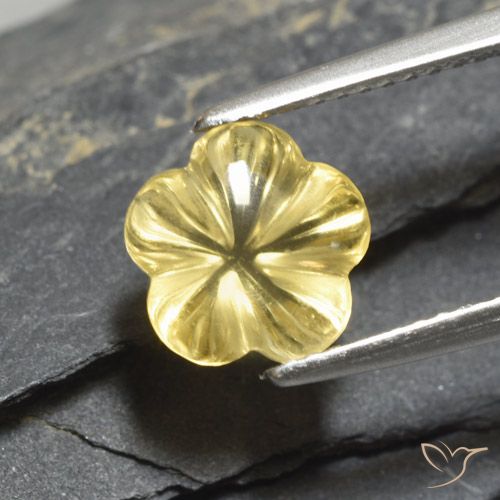 2.30ct Натуральный Тосканский желтый Цитрин, Огранка Цветок, Прозрачный