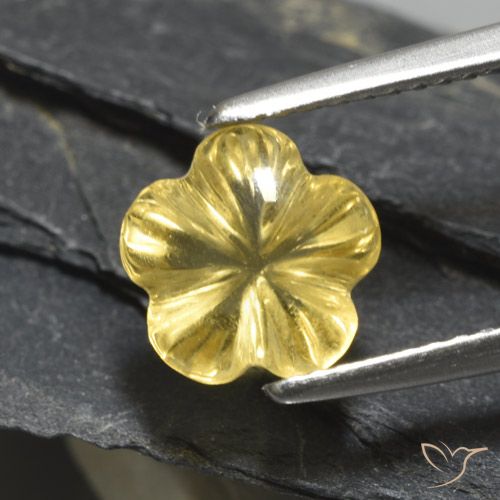 1.97ct Натуральный Светлое золото Цитрин, Огранка Цветок, Прозрачный