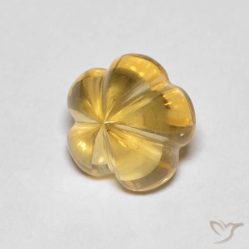 2.29ct Натуральный Медовый желтый Цитрин, Огранка Цветок, Прозрачный