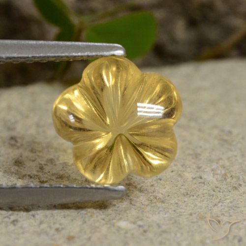 2.23ct Натуральный Светлое золото Цитрин, Огранка Цветок, Прозрачный