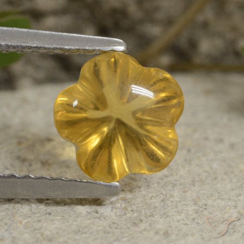 1.61ct Натуральный Медовый желтый Цитрин, Огранка Цветок, Прозрачный