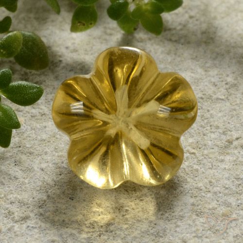 2.24ct Натуральный Медовый желтый Цитрин, Огранка Цветок, Прозрачный