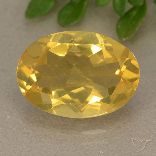 5.07ct Натуральный Золотой Цитрин, Овал, VVS-VS