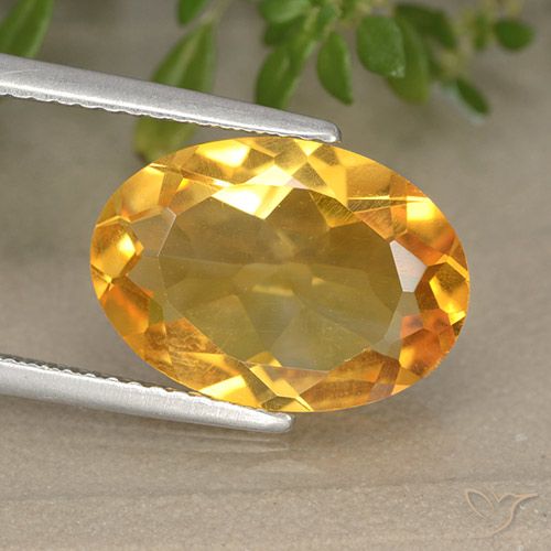 4.68ct Натуральный Темно-оранжево-золотой Цитрин, Овал, VVS-VS