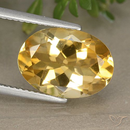 4.78ct Натуральный Средне-светлый золотистый Цитрин, Овал, VVS-VS
