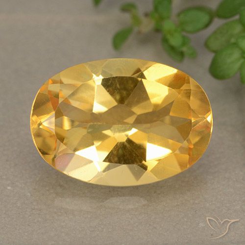 5.06ct Натуральный Средне-светлый оранжево-золотой Цитрин, Овал, VVS-VS