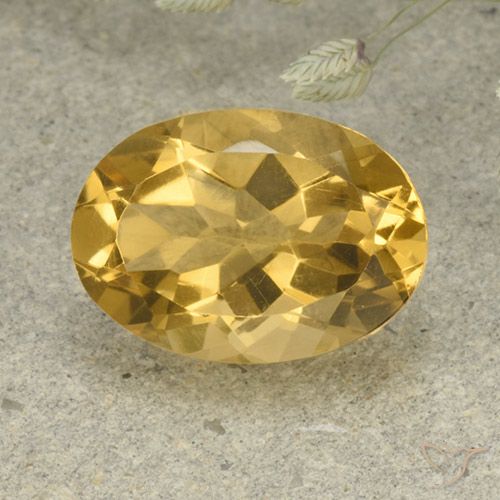 5.43ct Натуральный Средний золотой Цитрин, Овал, VVS-VS