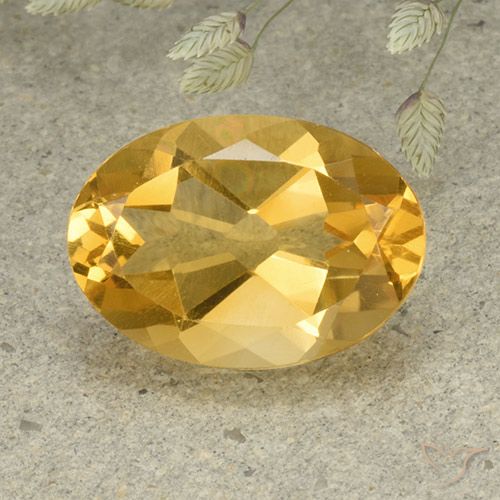 5.34ct Натуральный Золотисто-оранжевый Цитрин, Овал, VVS-VS