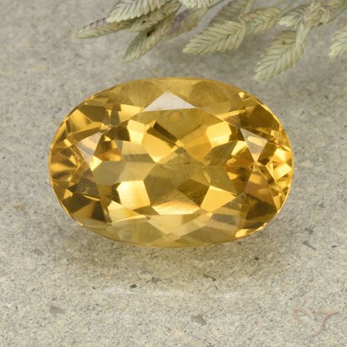 5.73ct Натуральный Средне-светлый золотистый Цитрин, Овал, VVS-VS