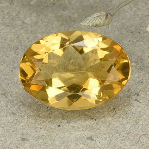 4.45ct Натуральный Золотисто-оранжевый Цитрин, Овал, VVS-VS