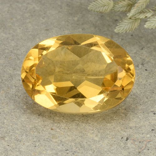 5.60ct Натуральный Средне-светлый золотистый Цитрин, Овал, VVS-VS