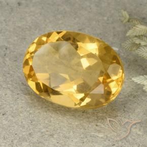 5.60 карата, натуральный Средне-светлый золотистый Цитрин, Овал, VVS-VS