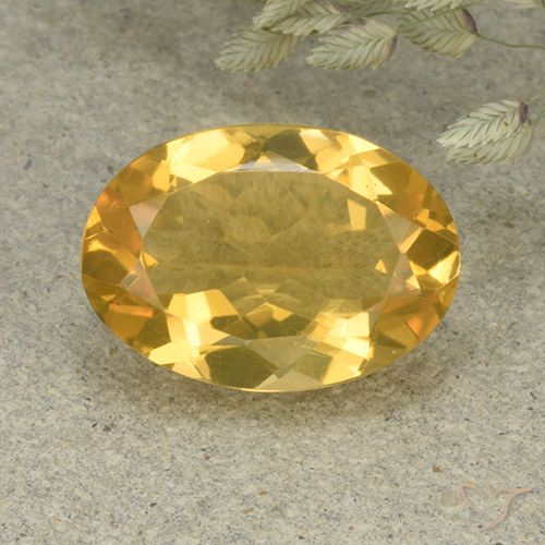 4.68ct Натуральный Средне-светлый золотистый Цитрин, Овал, VVS-VS