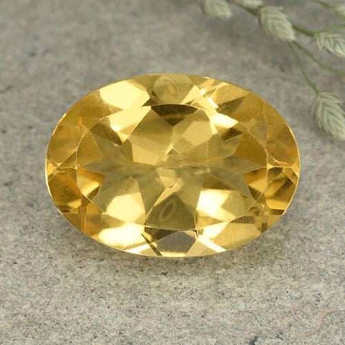 5.38ct Натуральный Золотисто-оранжевый Цитрин, Овал, VVS-VS