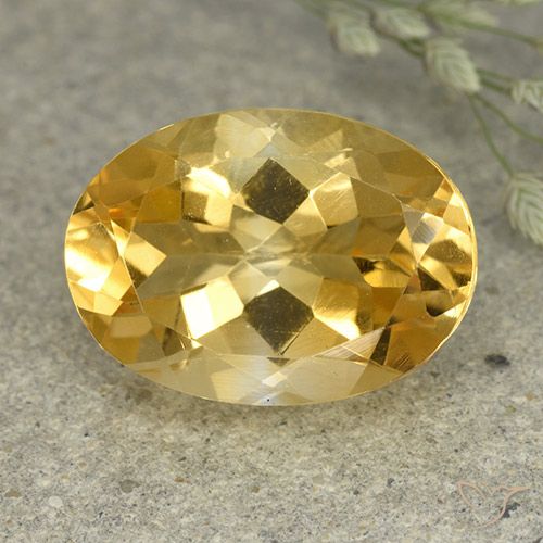 5.42ct Натуральный Золотисто-оранжевый Цитрин, Овал, VVS-VS