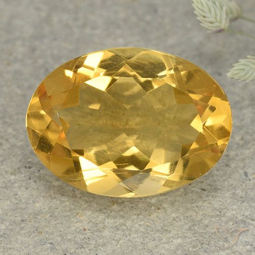 4.99ct Натуральный Средне-светлый золотистый Цитрин, Овал, VVS-VS