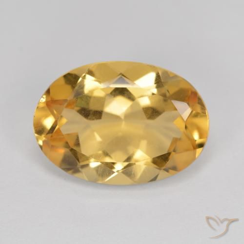 5.04ct Натуральный Оранжево-золотой Цитрин, Овал, VVS-VS