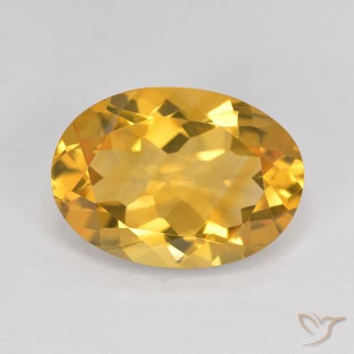 5.14ct Натуральный Темно-золотой Цитрин, Овал, VVS-VS