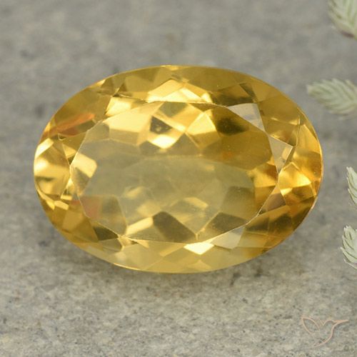 5.71ct Натуральный Золотисто-оранжевый Цитрин, Овал, VVS-VS