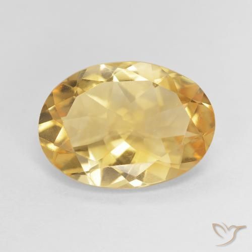 4.28ct Натуральный Medium Light-Golden Цитрин, Овал, VVS-VS