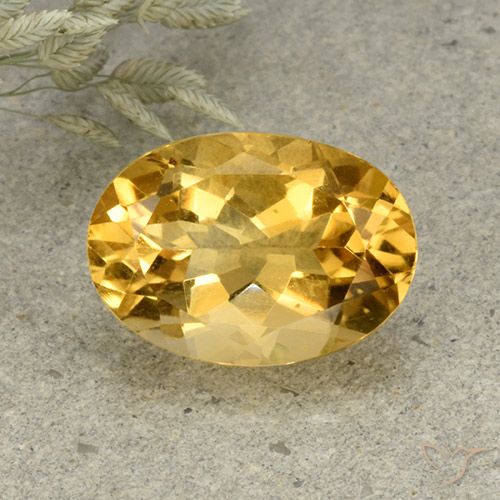 5.60ct Натуральный Золотисто-оранжевый Цитрин, Овал, VVS-VS
