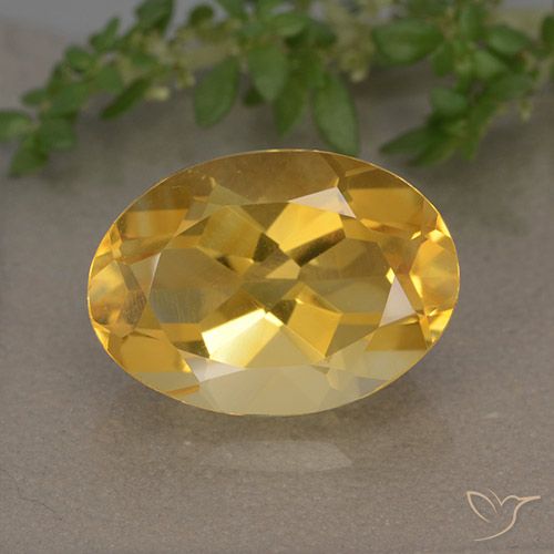 5.74ct Натуральный Золотисто-оранжевый Цитрин, Овал, VVS-VS