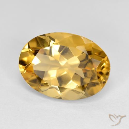 5.47ct Натуральный Золотой Цитрин, Овал, VVS-VS