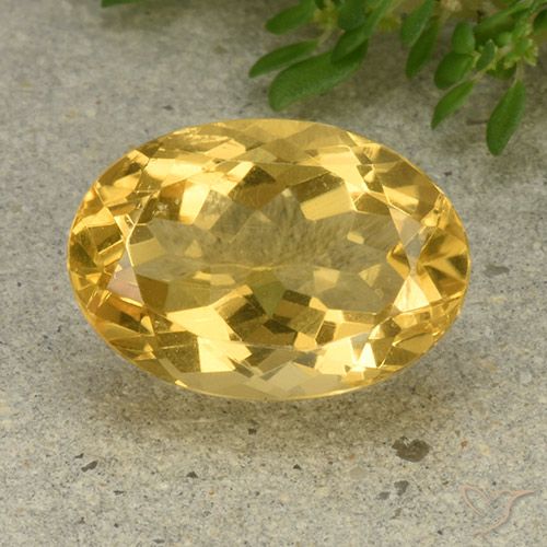 5.93ct Натуральный Средний золотой Цитрин, Овал, VVS-VS