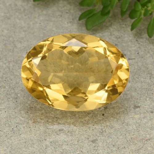 5.54ct Натуральный Средний золотой Цитрин, Овал, VVS-VS