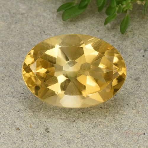 5.68ct Натуральный Средний золотой Цитрин, Овал, VVS-VS