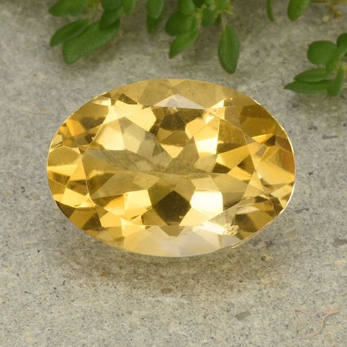 5.33ct Натуральный Средне-светлый золотистый Цитрин, Овал, VVS-VS