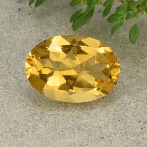 4.76ct Натуральный Средне-светлый золотистый Цитрин, Овал, VVS-VS