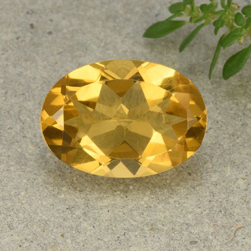 5.56ct Натуральный Средне-светлый золотистый Цитрин, Овал, VVS-VS