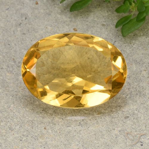 4.47ct Натуральный Средне-светлый золотистый Цитрин, Овал, VVS-VS