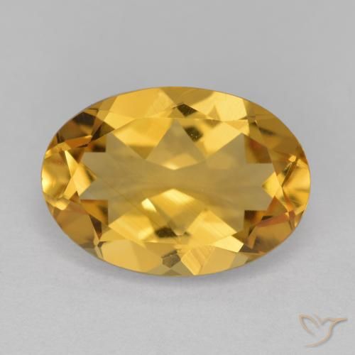5.55ct Натуральный Темно-золотой апельсин Цитрин, Овал, VVS-VS