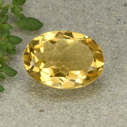 5.06ct Натуральный Средне-светлый золотистый Цитрин, Овал, VVS-VS