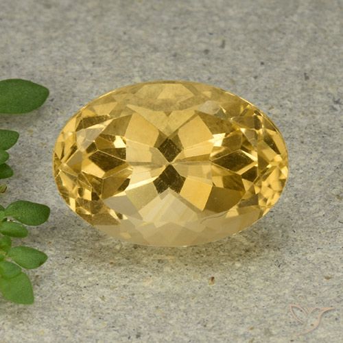 6.14ct Натуральный Средний золотой Цитрин, Овал, VVS-VS