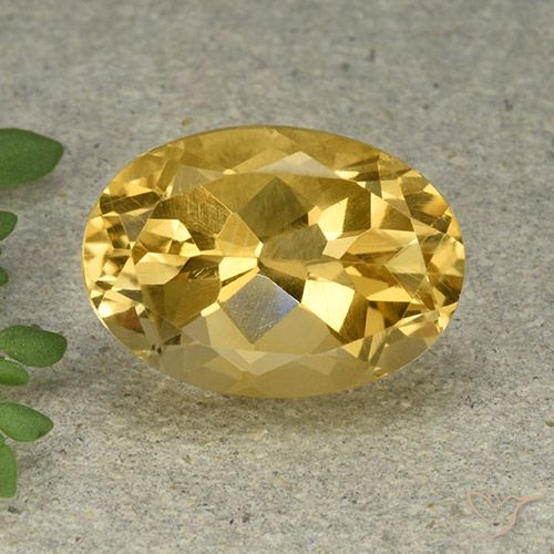 6.16ct Натуральный Средний золотой Цитрин, Овал, VVS-VS