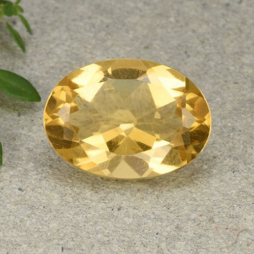 4.46ct Натуральный Средне-светлый золотистый Цитрин, Овал, VVS-VS