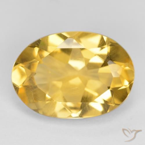 5.16ct Натуральный Золотой Цитрин, Овал, VVS-VS