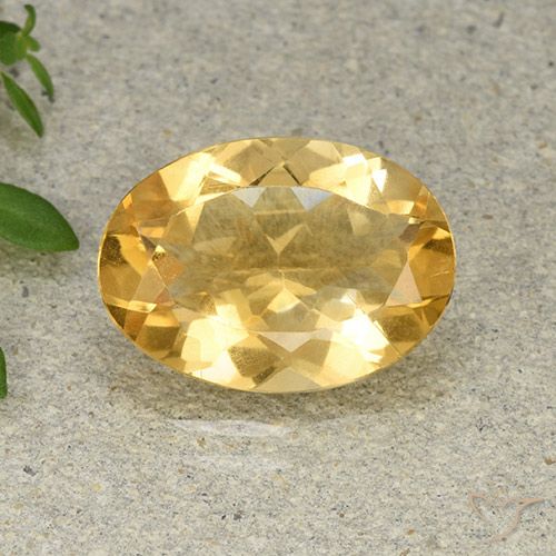 4.41ct Натуральный Золотисто-оранжевый Цитрин, Овал, VVS-VS